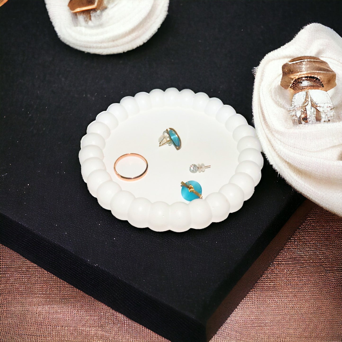 Plateau Bulle blanc en jesmonite