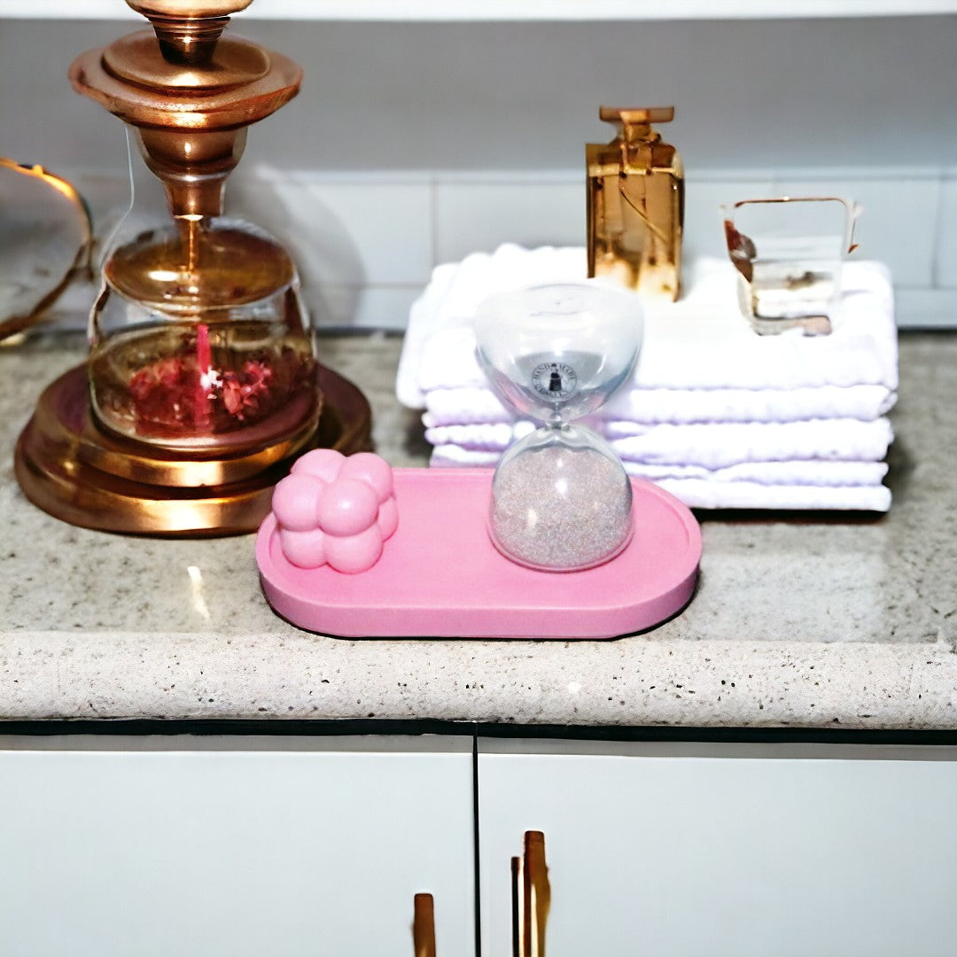 Plateau vide-poche rose