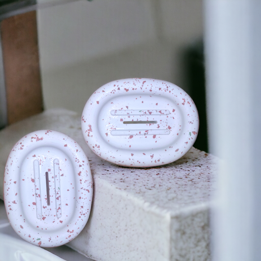 Porte savon terrazzo rouge