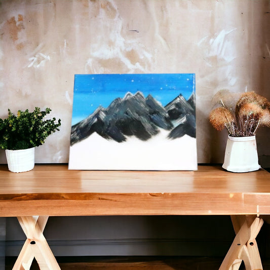 Tableau en peinture acrylique "Montagnes éternelles"